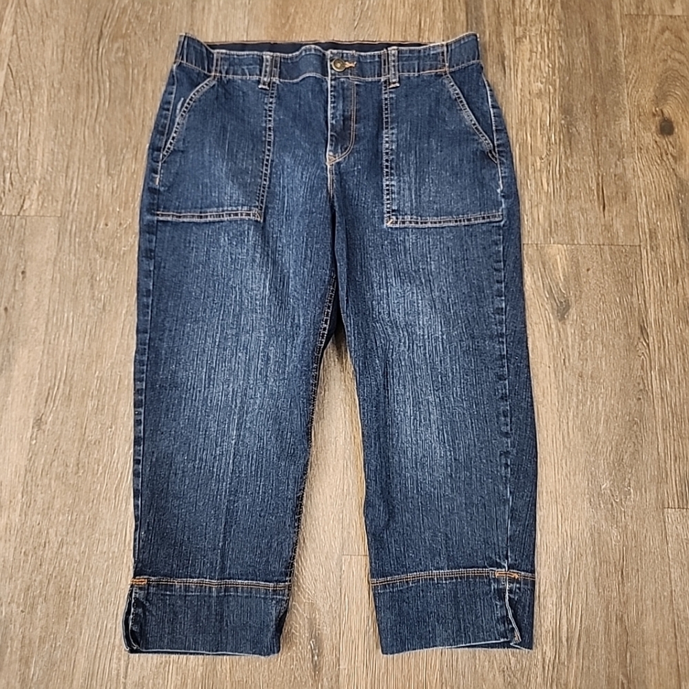 Gloria Vanderbilt Dark Blue Cropped Ankle Jeans